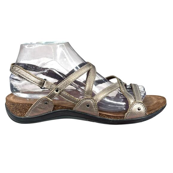 Dansko Shoes - Dansko Women’s Jovie Pewter Leather Strappy Sandal Size 39 US 8.5/9